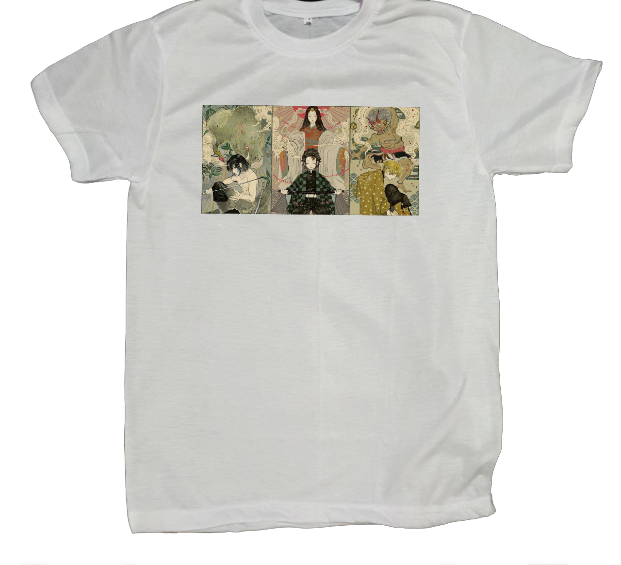 Anime Demon slayer nezuko tanjiro t- shirt fit White 47