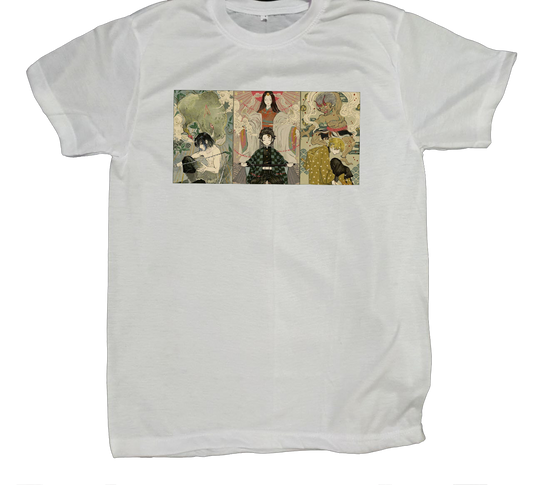 Anime Demon slayer nezuko tanjiro t- shirt fit White 47