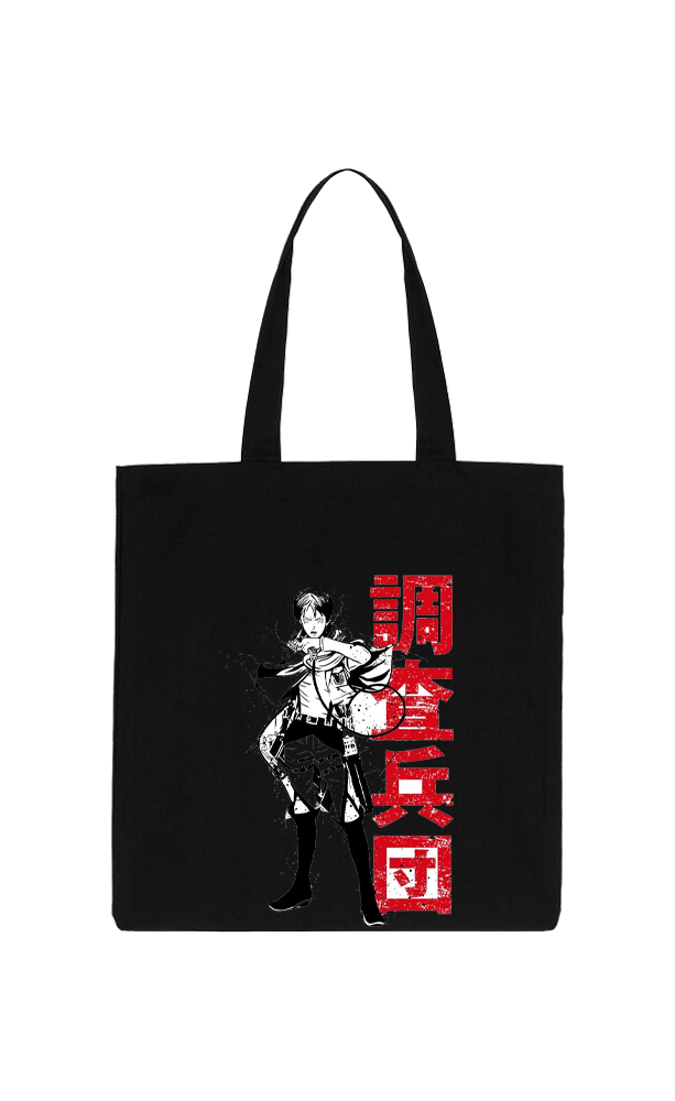 Anime Attack on titan shingeki no kyojin Aot Black tote bag 48