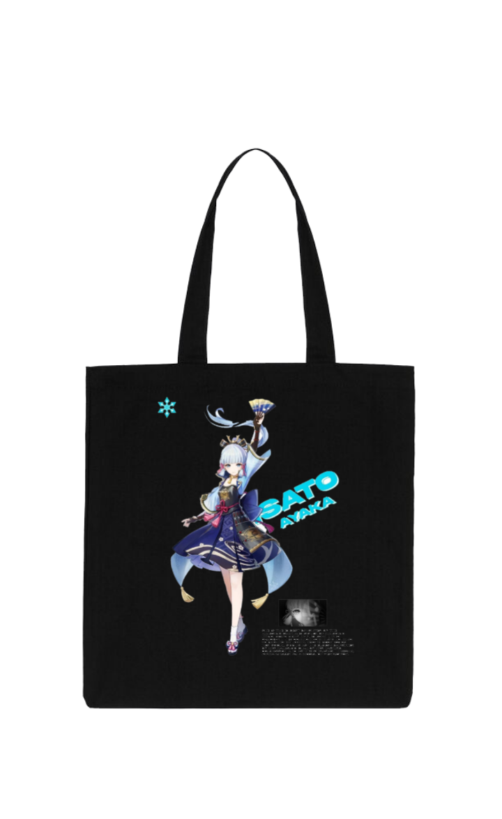 Genshin Impact Kamisato Ayaka tote bag Black 48