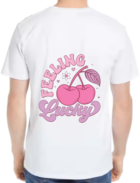 Feeling Lucky t- shirt One Size White back 48