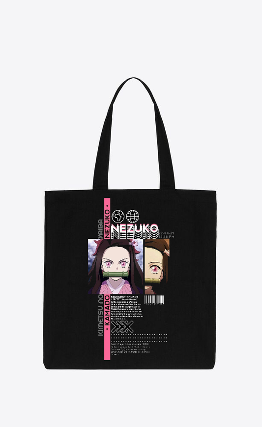Anime Demon slayer nezuko tanjiro tote bag Black 48
