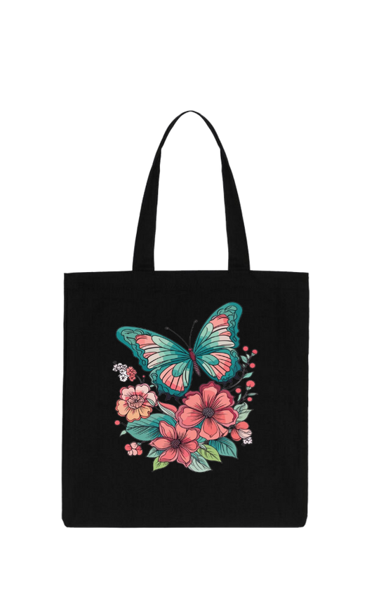 butterflies tote bag Black 45