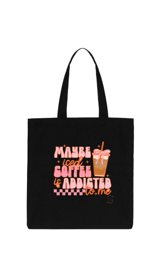 MAYBE + iced+ COFFEE is ABBISTED Tote bag Black 234