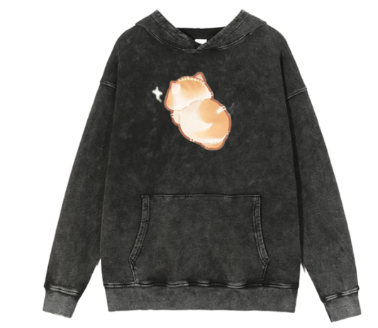cat Oversize Hoodie Washed 48