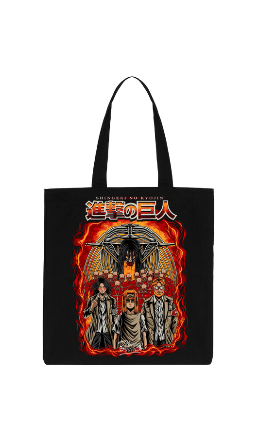 Anime Attack on titan shingeki no kyojin Aot Black tote bag 47