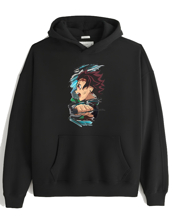 Anime Demon slayer nezuko tanjiro Oversize Hoodie Black 48