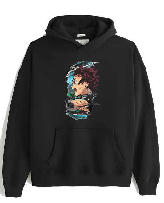 Anime Demon slayer nezuko tanjiro Oversize Hoodie Black 48