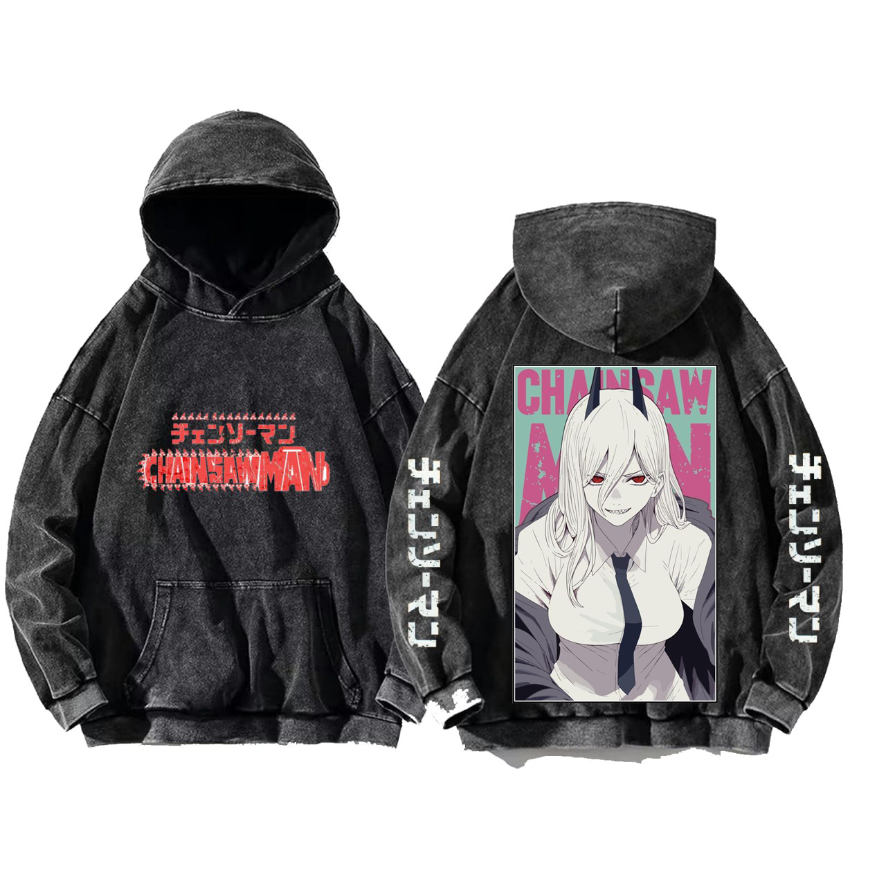 Chainsaw Man One Size hoodie Washed Back 48