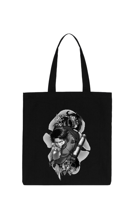 Anime Attack on titan shingeki no kyojin Aot Black tote bag 49