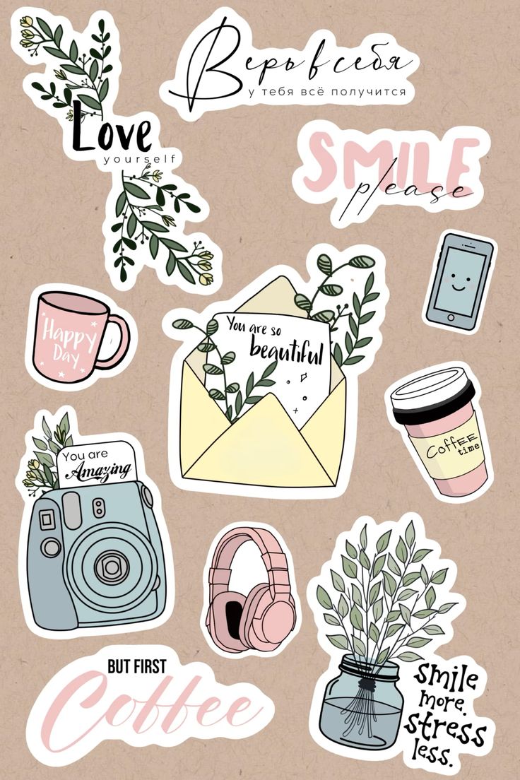 Aesthetic Cute Stickers Pack - Waterproof Vinyl Cartoon Decals for Water Bottles, Laptops, Scrapbooking, Kawaii Stationery Supplies sticker journal sticker