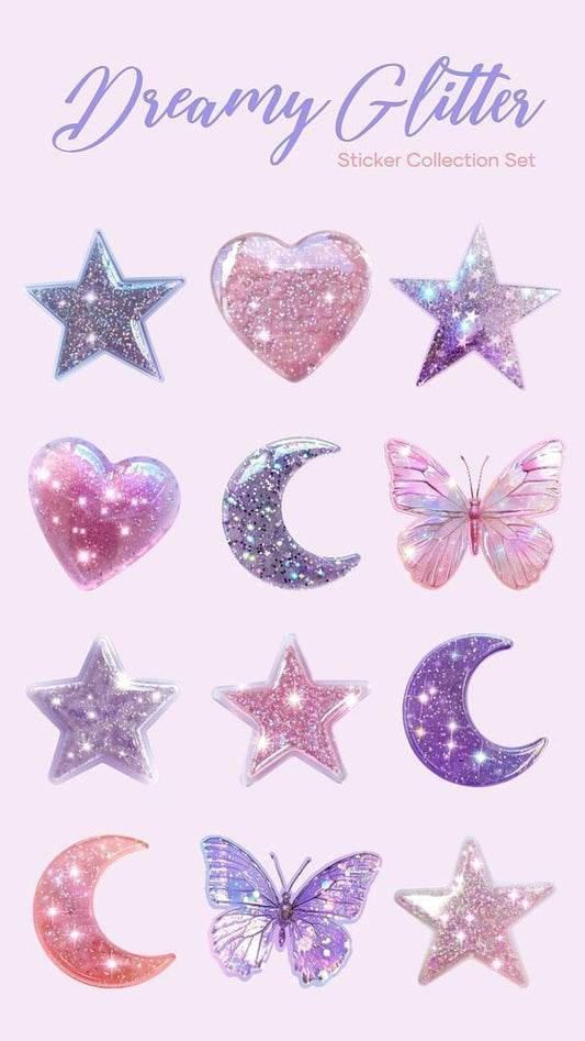 Aesthetic Cute Stickers Pack - Waterproof Vinyl Cartoon Decals for Water Bottles, Laptops, Scrapbooking, Kawaii Stationery Supplies sticker journal sticker
