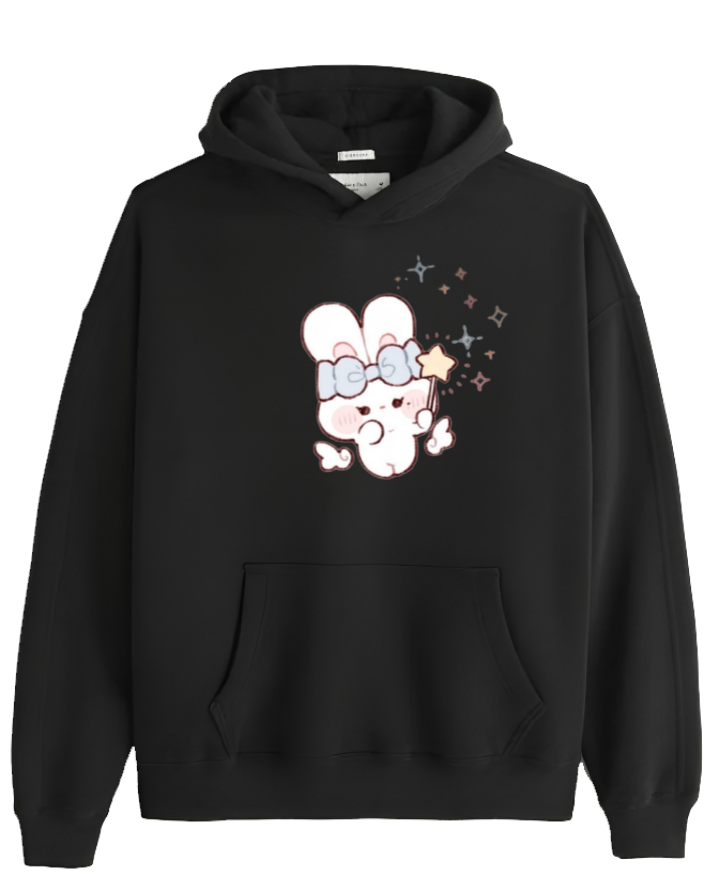 bunny Oversize Hoodie Black 49