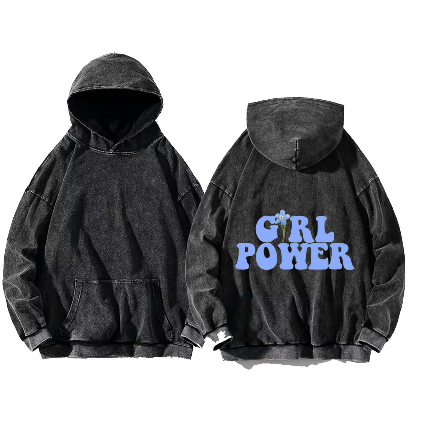 GIRL POWER One Size hoodie Washed Back 49