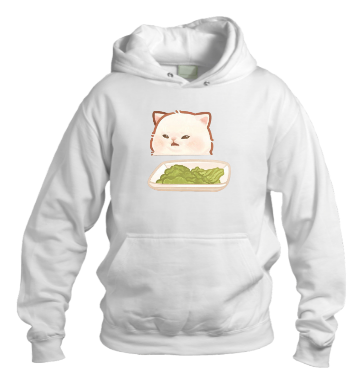 cat Oversize Hoodie White 49