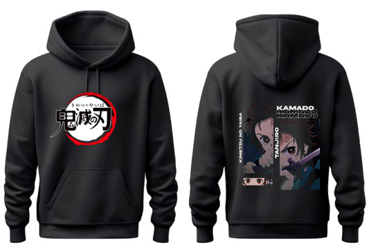 Anime Demon slayer nezuko tanjiro Oversize Hoodie Black 49