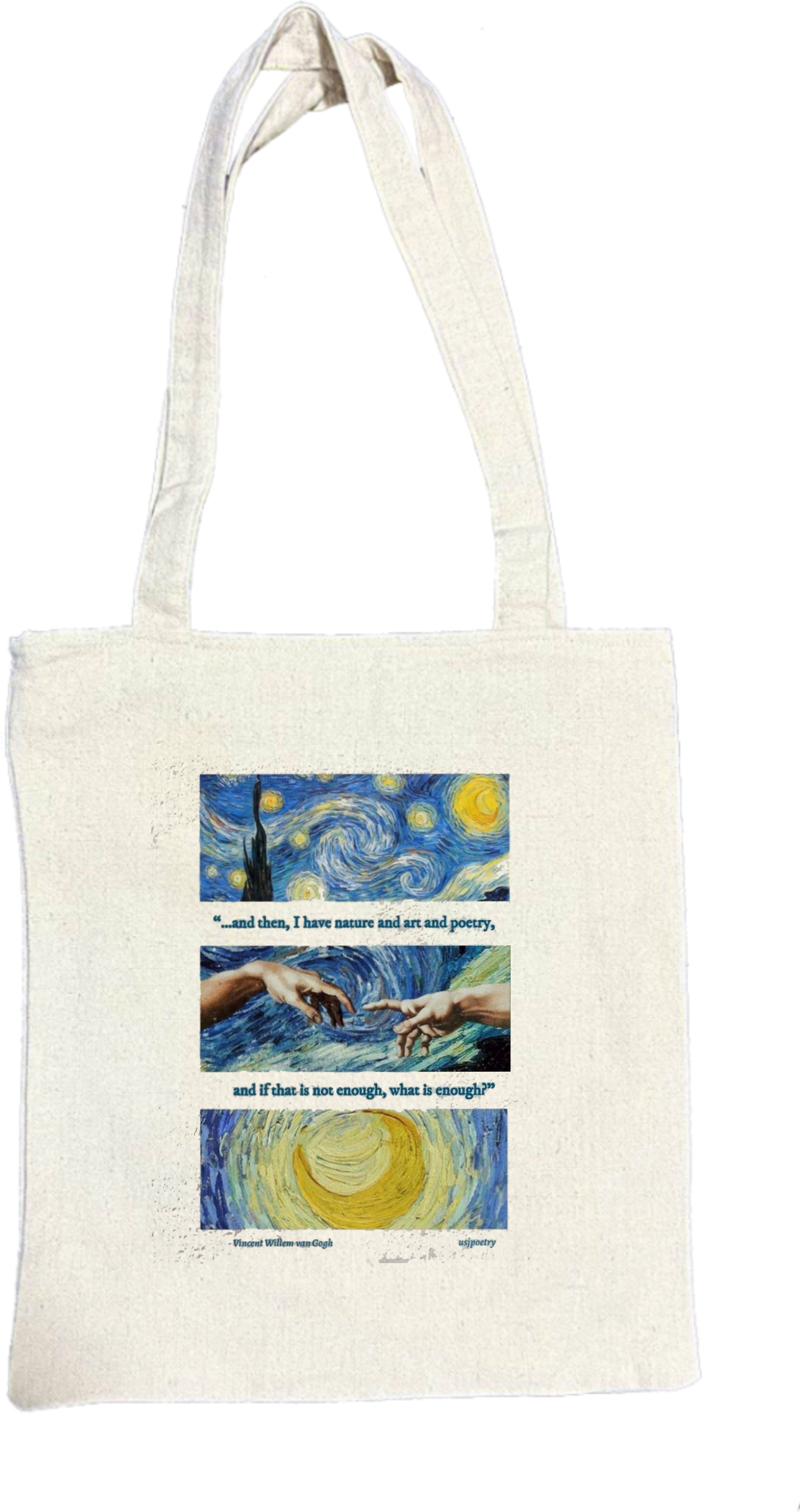 "and then, I have nature and art and poetry, tote bag beige 49