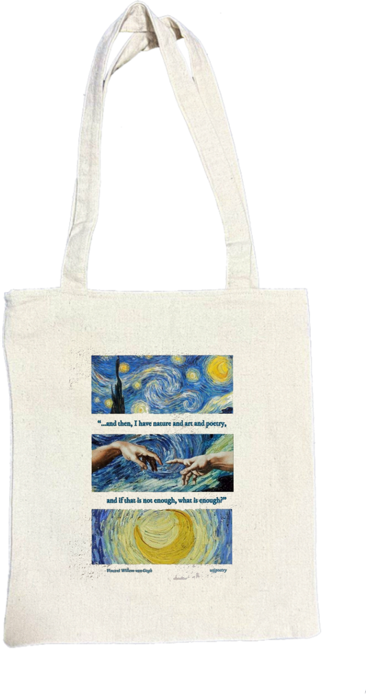 "and then, I have nature and art and poetry, tote bag beige 49