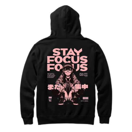 STAY FOCUS Back text oversize hoodie back 49