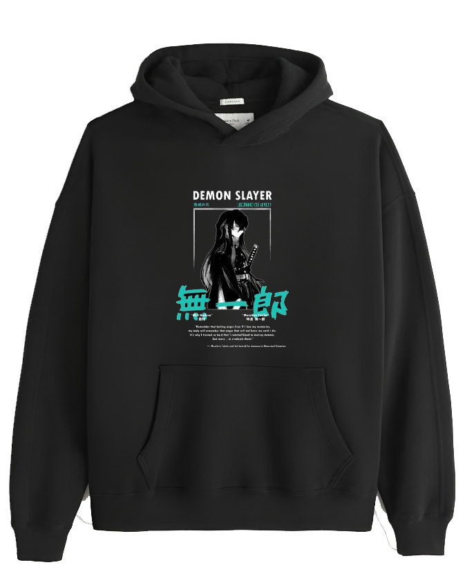 Anime Demon slayer nezuko tanjiro Oversize Hoodie Black 101