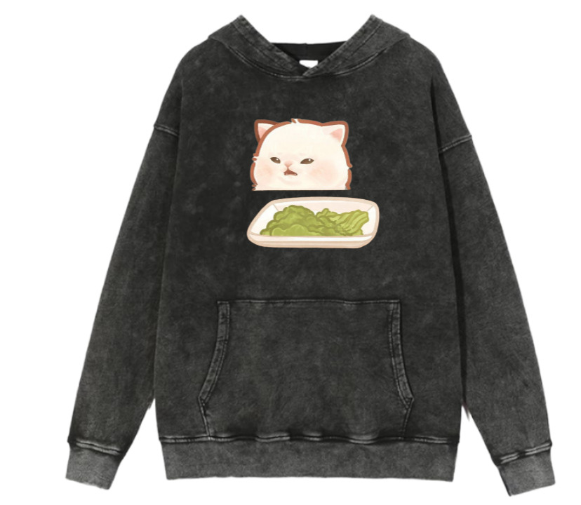 cat Oversize Hoodie Washed 49