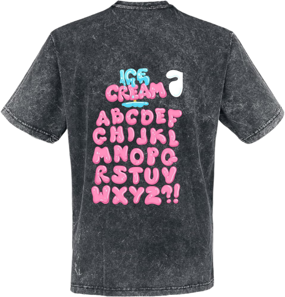 ICECREAM t- shirt One Size Washed Back 49