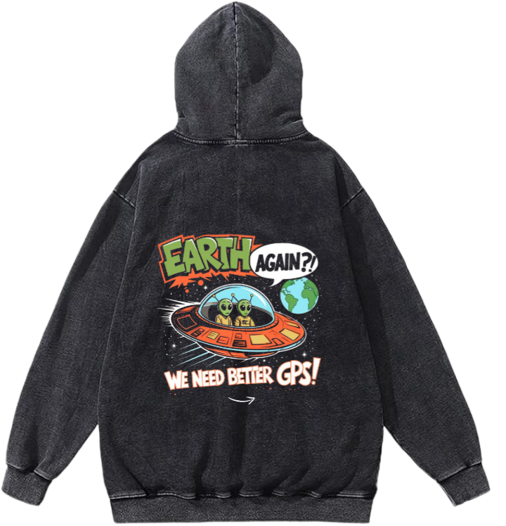 aliens Oversize Hoodie Washed gray Back 4