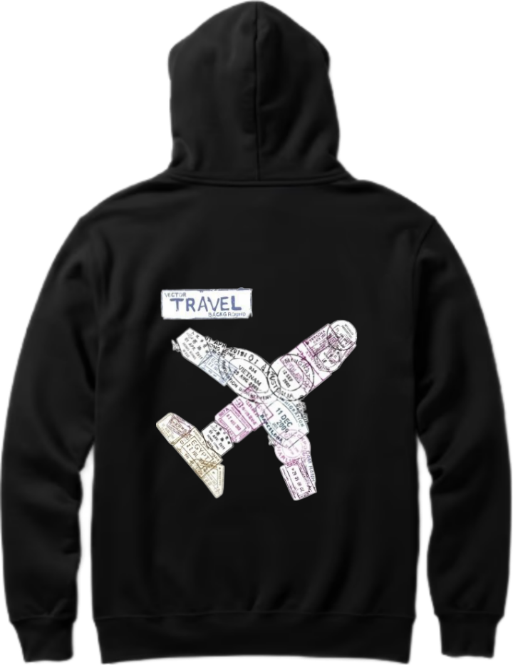travel travellar Oversize Hoodie Black Back 4