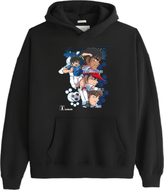 Captain Tsubasa Over Size hoodie Black 4