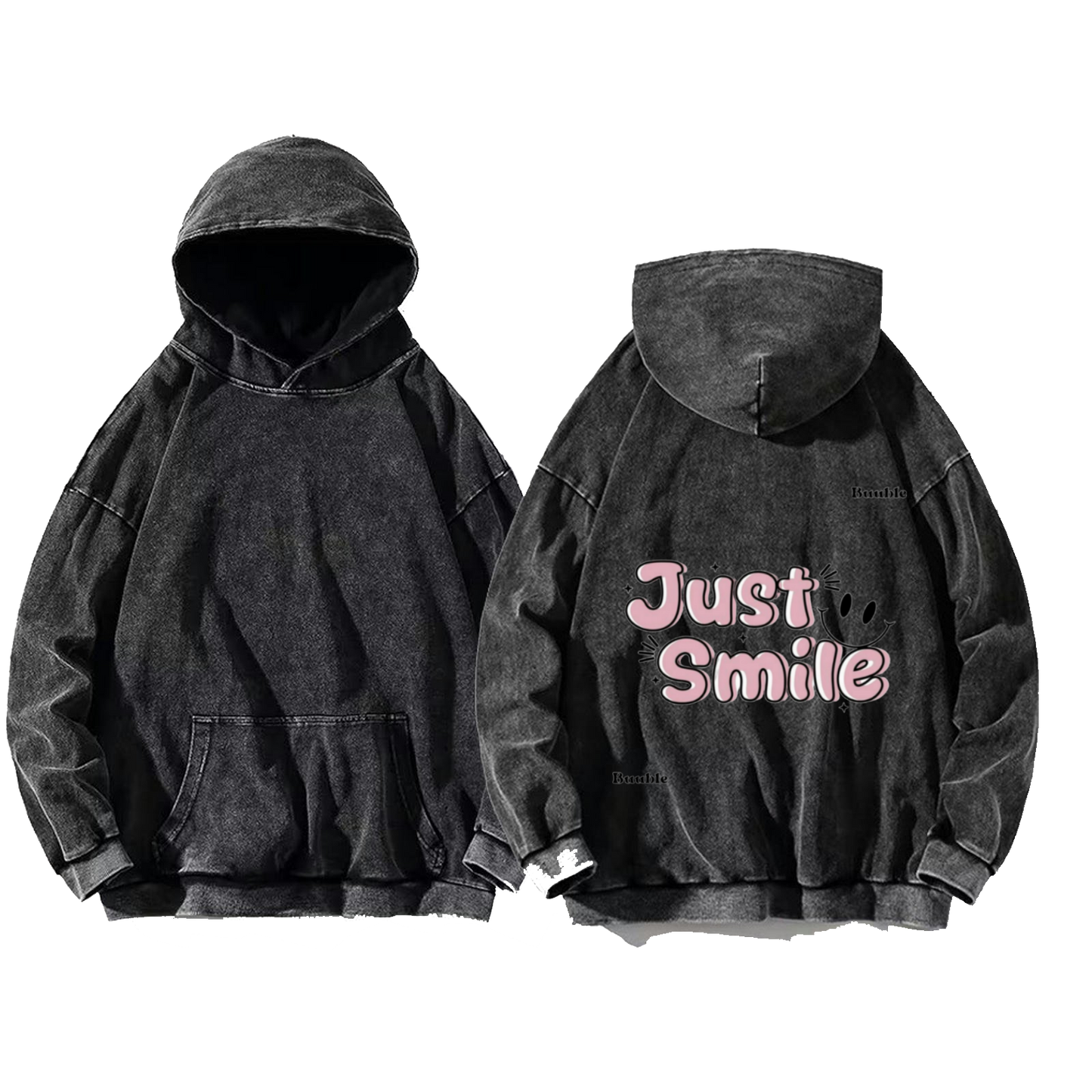0 Just Smile One Size hoodie Washed Back 4
