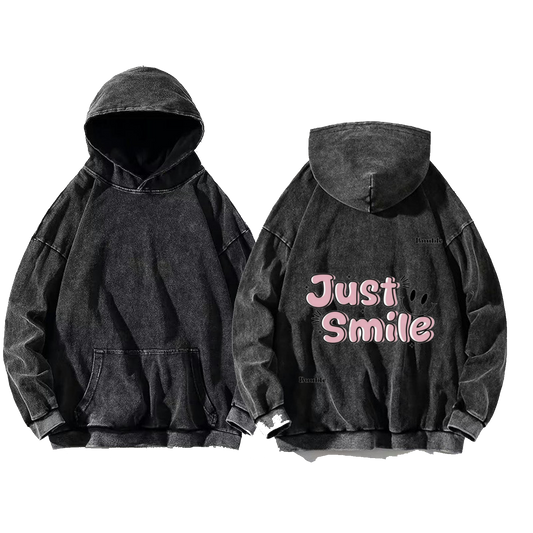 0 Just Smile One Size hoodie Washed Back 4