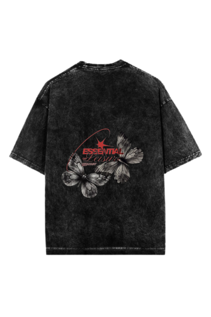 butterflies One Size t- shirt Washed Back 4