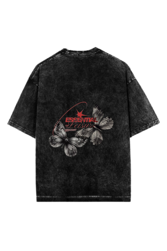 butterflies One Size t- shirt Washed Back 4