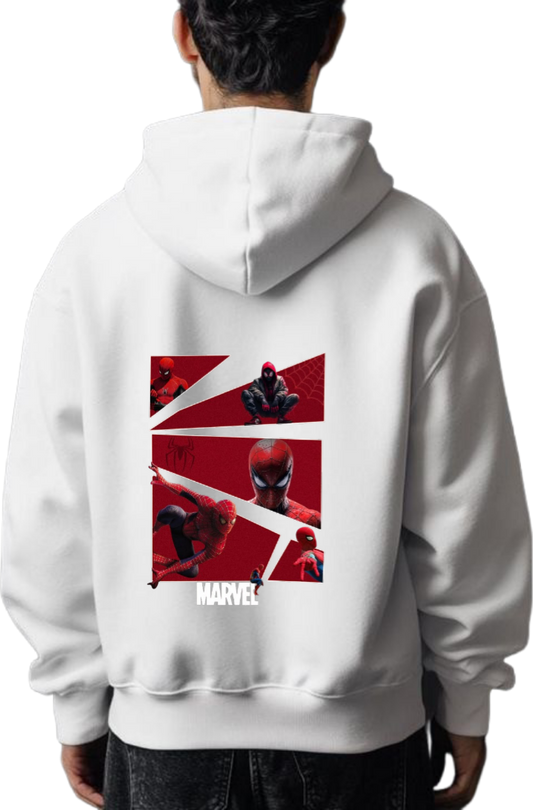 Spiderman One Size hoodie White Back 4