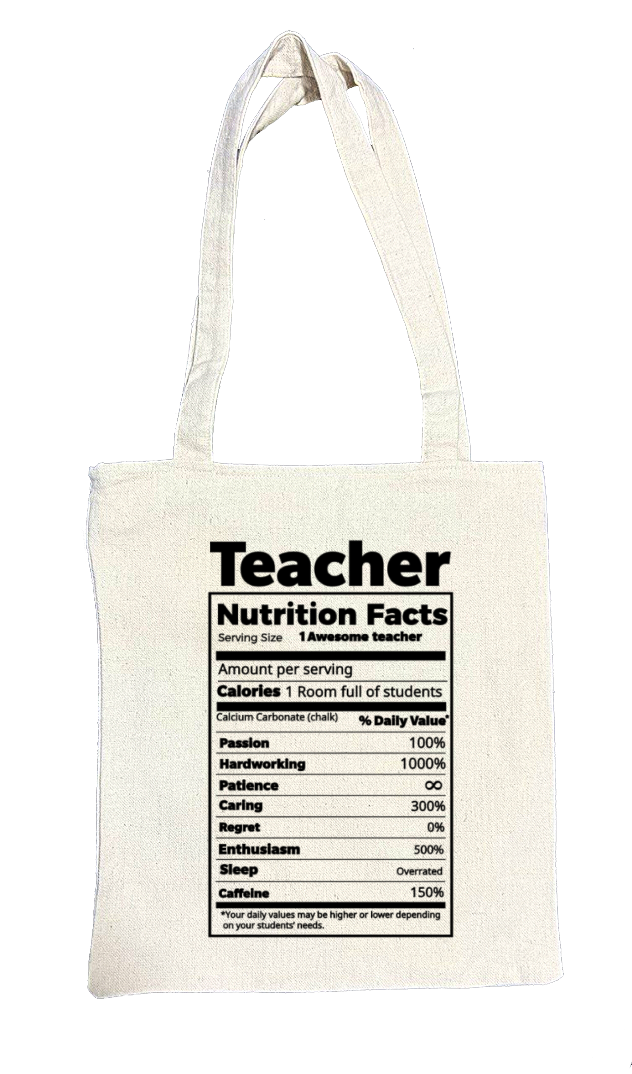 Teacher Back text tote bag beige 4