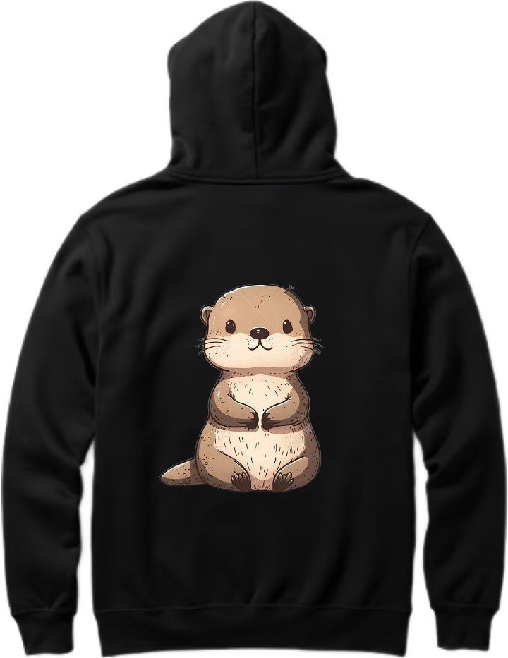 otter One Size hoodie Black Back 4
