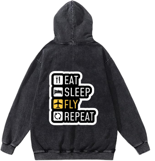 travel travellar Oversize Hoodie Washed gray Back 4