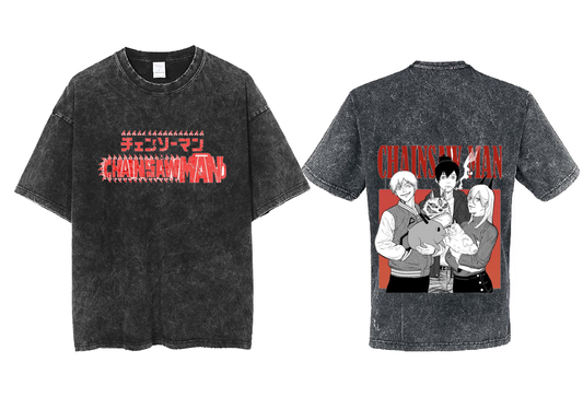 Chainsaw Man t- shirt One Size Washed Back 3