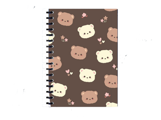 Notebook Cute teddy bear seamless brown background 4