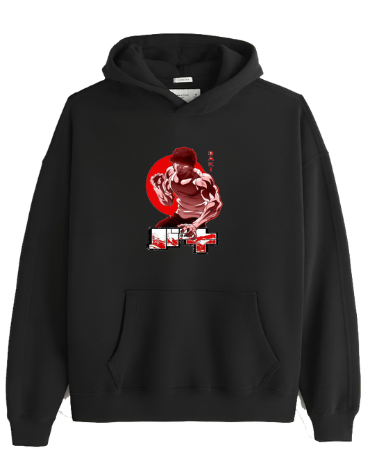 Anime baki oversize hoodie Black 4