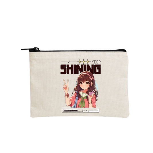 RANDOM ANIME GIRL wallet pencil case Beige 11