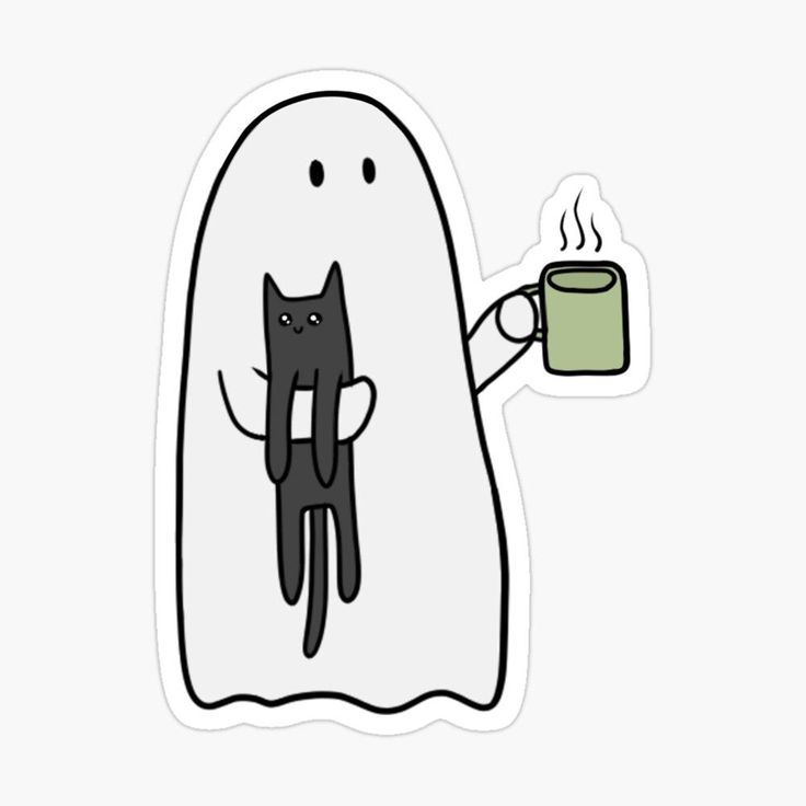 Sticker coffee Cute Ghost 4