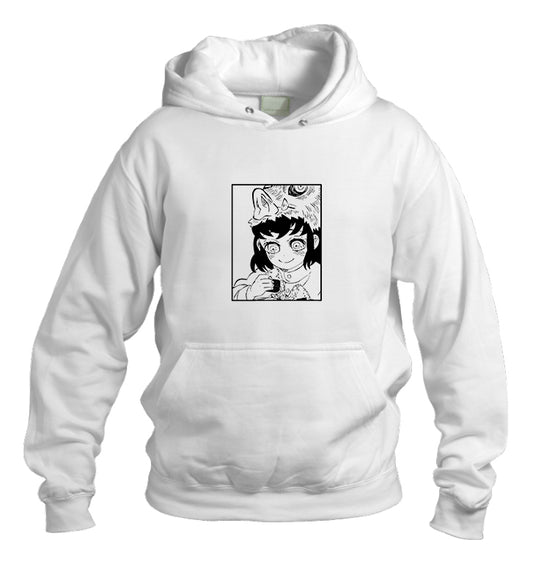 Anime Demon slayer nezuko tanjiro Oversize Hoodie White 2