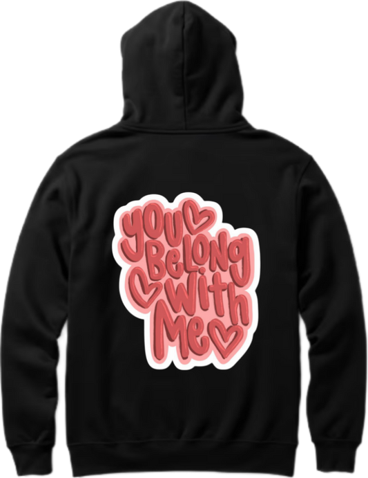 VaIentine coupIe Oversize Hoodie Black Back 4