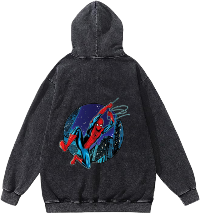 Spiderman One Size hoodie Washed Back 4