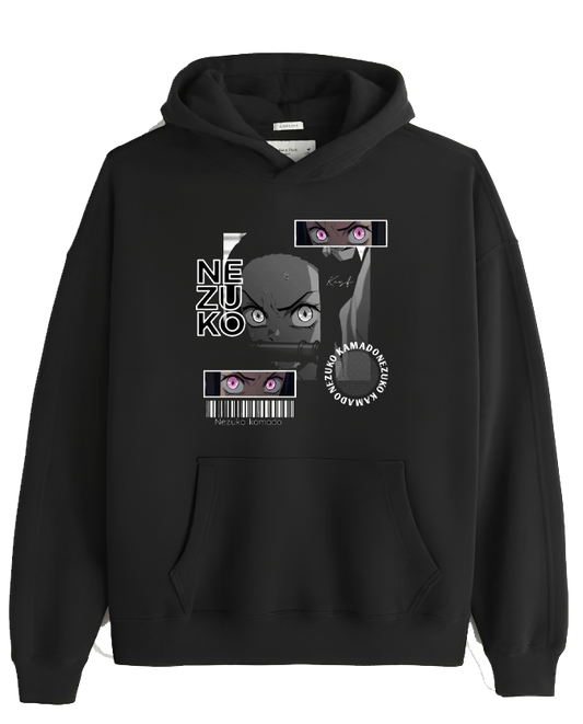 Anime Demon slayer nezuko tanjiro Oversize Hoodie Black 57