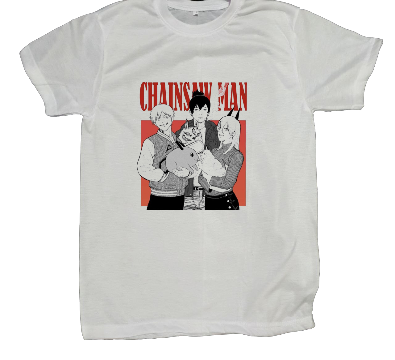 Chainsaw Man t- shirt fat White 4