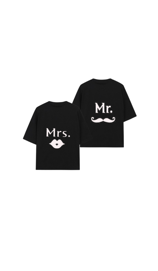 VaIentine coupIe t- shirt Black Cables Back 4