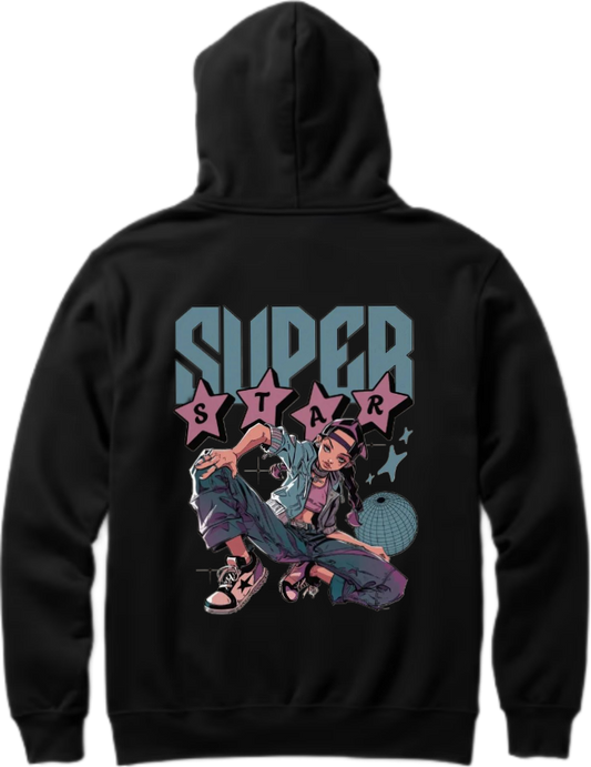 SUPER Over Size hoodie Black Back 85