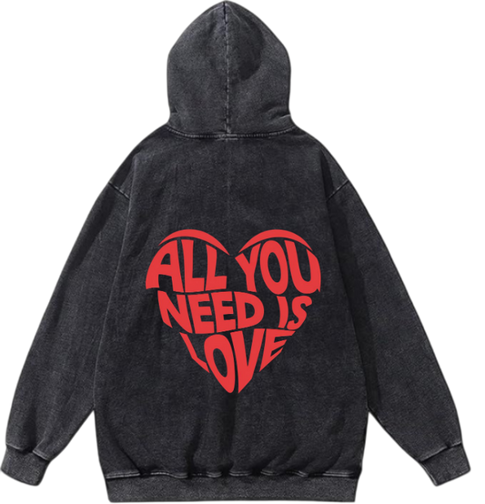 VaIentine coupIe Oversize  Hoodie Washed gray Back 4
